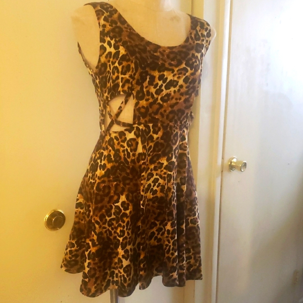 Leopard Print Sleeveless Dress